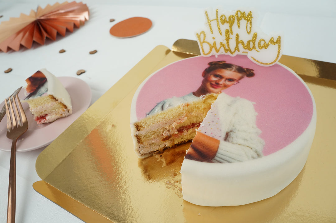 Okrągły tort fotograficzny