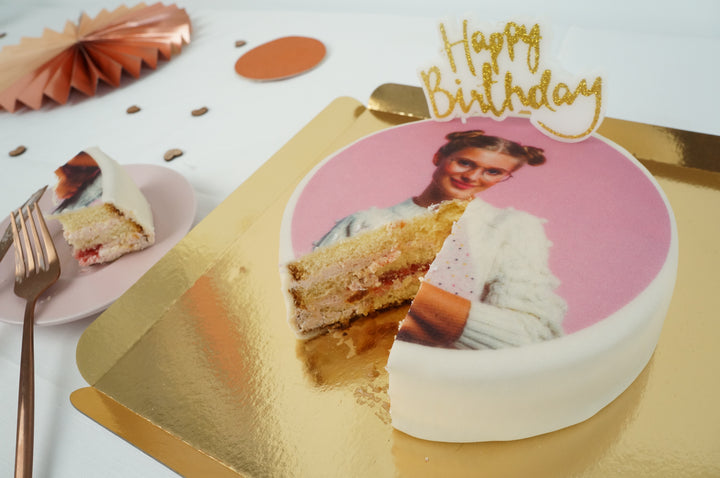 Okrągły tort fotograficzny