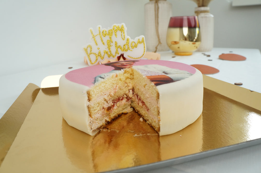 Okrągły tort fotograficzny