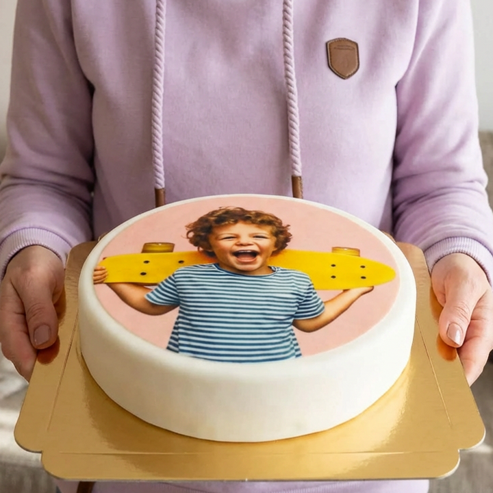 Okrągły tort fotograficzny