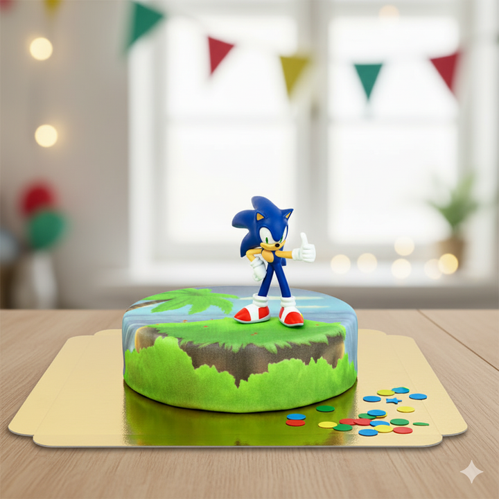 Figurka Sonic® na torcie w kształcie wyspy