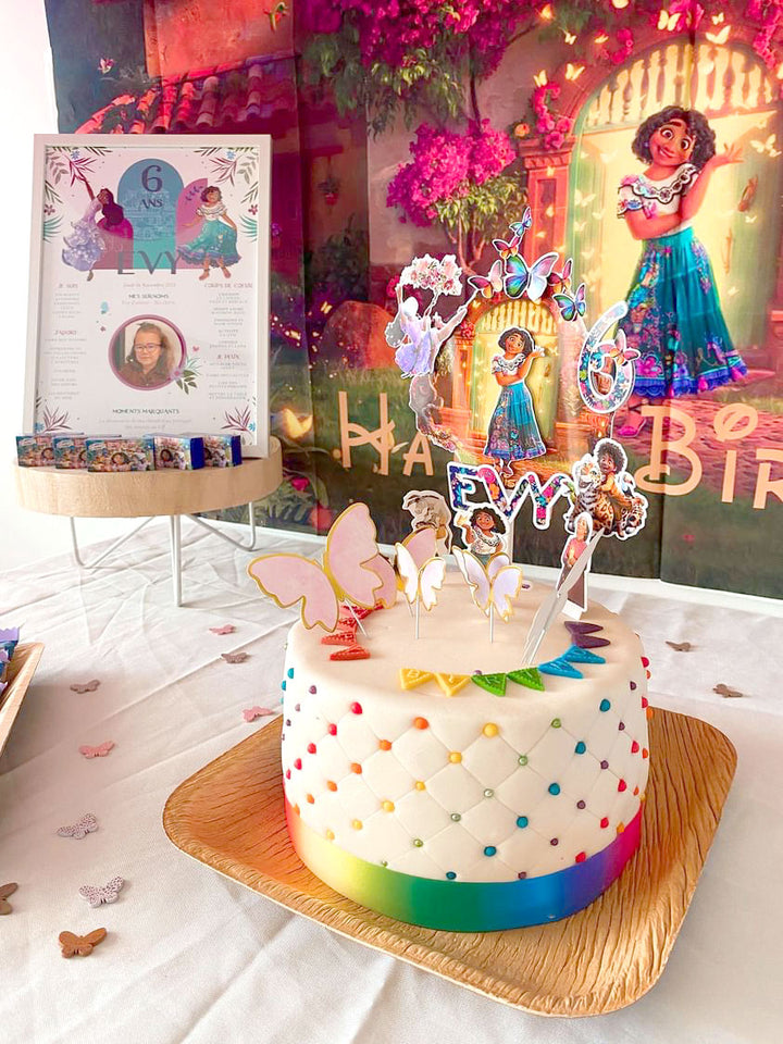 Tęczowy tort deluxe "Happy Birthday" - podwójna wysokość