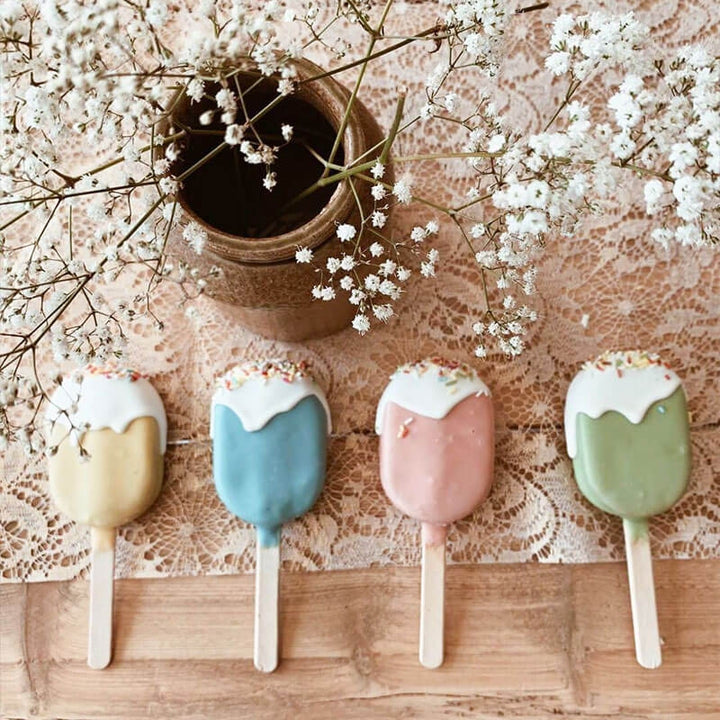 Cake-Pops - Lody na patyku w kolorowej czekoladzie (10 sztuk)