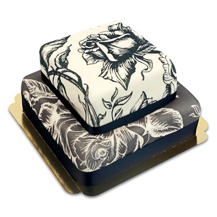 Tort weselny - Vintage Black & White