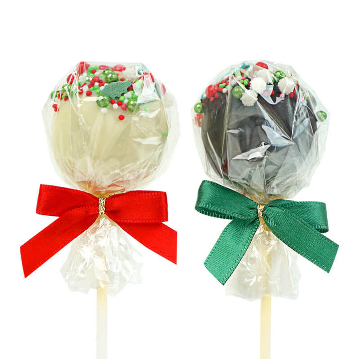 Świąteczne cake pops z czerwoną i zieloną posypką (12 sztuk)