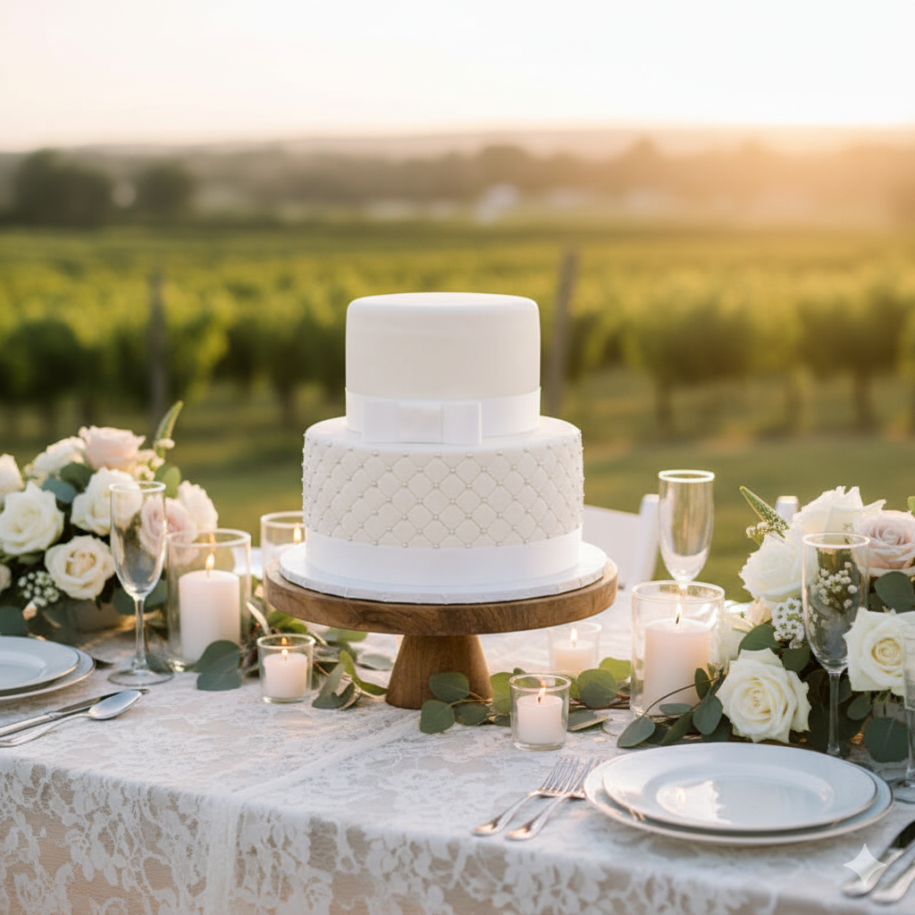 Dwupiętrowy tort weselny White Wedding